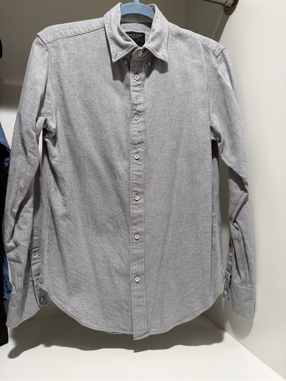 Rag& bone Gray Button-Down Shirt - Casual Long Sleeve